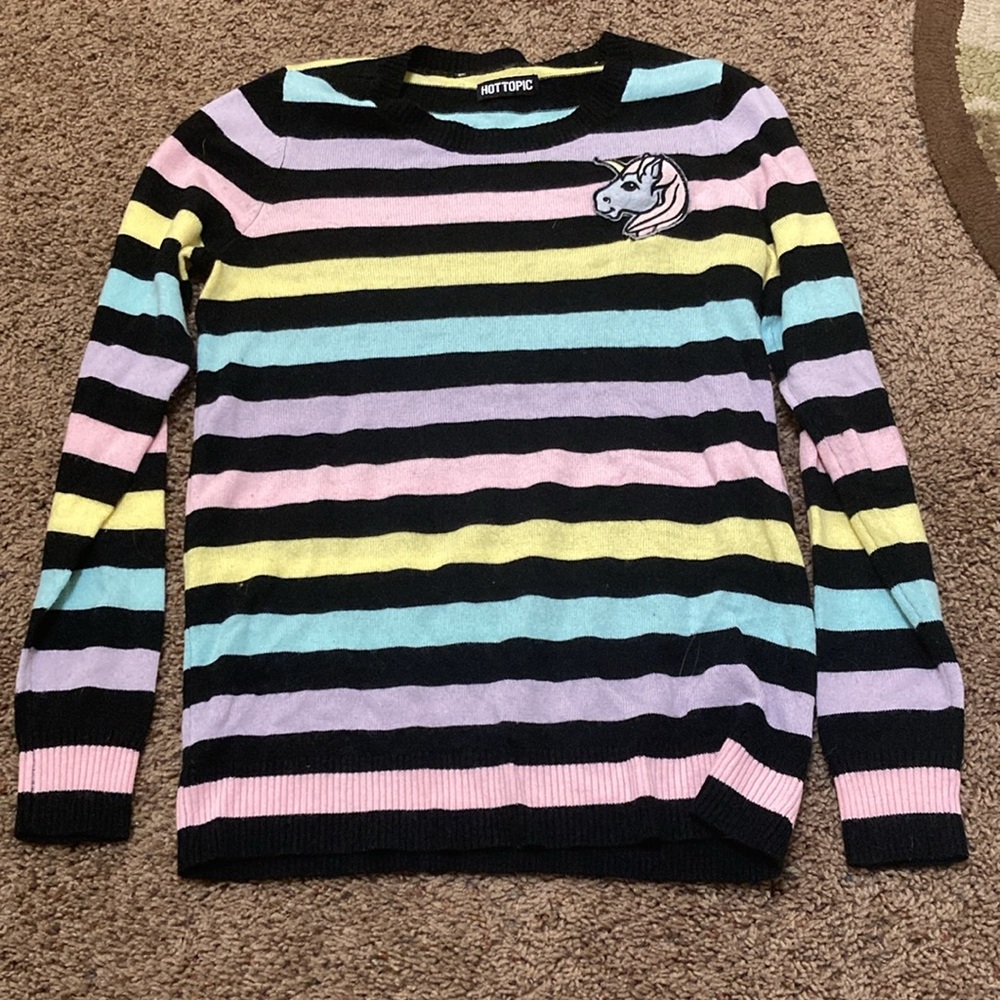 Hot topic Striped Unicorn Sweater